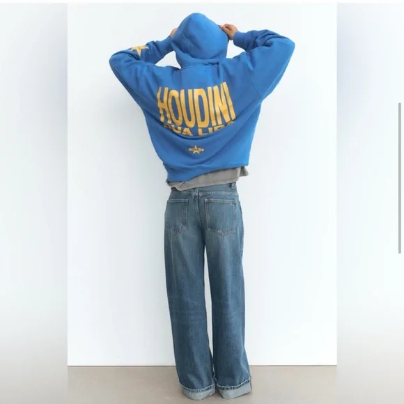 Zara & Dua Lipa Collaboration, L Blue Concert Hoodie with